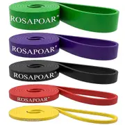 Set Of 5 Pull Up Resistance Bands Assist Exercise Workout Band Set compatible Fitness Strength Weightlifting And Powerlifting-O