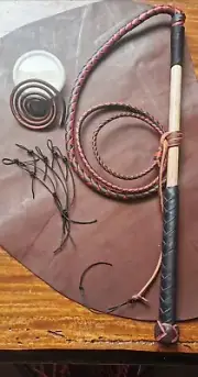 4ft 2 Tone Grey Species leather Stock Whip