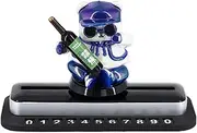 Car Mobile Number Plate - Sliding Number Sign Skateboard Bear Phone Number Plate,Non-Slip Interior Ornaments Creative Number Card for Dashboard