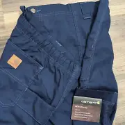NEW Carhartt Pants Adult 3XL 48x34Blue Scrubs Ripstop Stretch Outdoors Work Mens