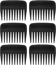 6 Pieces Wide Tooth Combs Plastic Brush Combs Detangling Hair Combs Thick Wet Hair Brushes Black Travel Combs for Women Men Long Short Curly Thick Wavy Hair