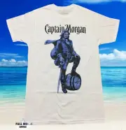 New Captain Morgan Rum Mens White Classic T-Shirt
