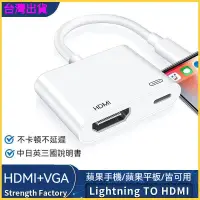 在飛比找蝦皮購物優惠-蘋果手機螢幕投影線 lightning轉HDMI vga 轉