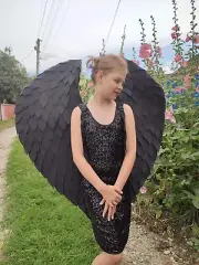 Angel Black Wings lucifer Cosplay Photo Props festival party wedding Halloween