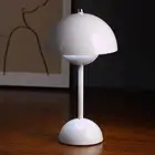 Flowerpot Mushroom Table Lamp - 3 Color Stepless Dimmable Touch, Rechargeable Po