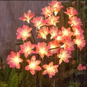 Solar Garden Lights 2pcs Solar Garden Lights Orchid Flower Outdoor Stake Solar Powered Landscape Lights