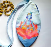 Krishna and lotus art Japa Bag , Beads Bag , Meditation Bag with coin zip