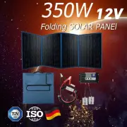 350W Solar Blanket 350 Watt Mono 12V Folding Panel Kit 5M Cable USB Controller