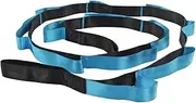 Nylon Yoga Stretch Strap for Home Workouts Pilates Flexibility Training Muscle Recovery Elastic Exercise Band with Neoprene Handles (Blue)