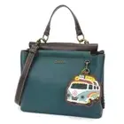 NEW Chala Satchel Crossbody Tote Turquoise Blue Pleather BUS Coin Purse Hip bag