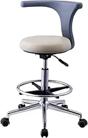 Rolling Medical Dental Stool, with Footrest and Comfortable Backrest, 360°Mobile Dentist Task Chair, for Office Kitchen Medical Dentist Shop Lab and Home (Color : A)