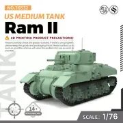 SSMODEL SS76532 1/76 20mm WarGamingMilitary Model Kit US Ram II Medium Tank