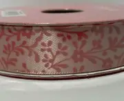 Peach Floral Flower Ribbon Polyester 1 Roll Simply Spring 5/8" 9' Nicole