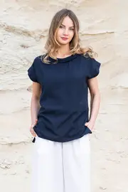 Linen Blend Top--ORI-62426