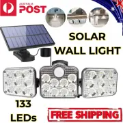 3 Head Solar Motion 138 LED Sensor Light Outdoor Garden Wall Security Flood Lamp