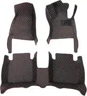 Right-Hand Drive Custom Floor Mats fit for Toyota Prius C-Aqua 2012-2015 Waterproof Car Floor Liners Set Car Front & Rear Protective Pads Non-Slip Leather Car Carpet (Black & Red)
