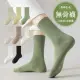 【NicoFun 愛定做】2雙 森林系 無骨中筒襪 堆堆襪 羅紋襪 針織襪 木質 禮物(女襪22-24.5cm)
