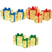Christmas Gift Boxes Decoration LED Light Up Presents Parcels Xmas Decor Home