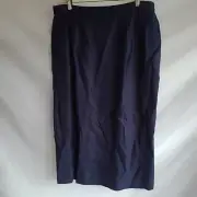 NEW - Size 18 - TALBOTS Blue Midi Pencil Skirt - LInen Blend, Fully Lined