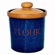 Henry Watson Pottery England SUFFOLK TABLEWARE BLUE FLOUR Terracota Canister NEW
