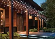 600 LED 14.9M COOL WHITE ICICLE CHRISTMAS LIGHTS WITH 8 FUNCTIONS MEMORY