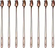Tablespoons 304 Stainless Steel Stirring Spoon Coffee Spoon Seasoning Small Spoon Square Dessert Honey Spoon, 8 Pieces Serving Spoon (Color : C)