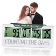 Counting the Days Countdown Clock - Up to 999 Days LCD Digital Timer - Easy to