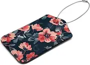[KQNZT] Luggage Tags for Suitcases, 2 Pcs Personalized Luggage Tags, Bag Tags for Luggage, Custom Luggage Tags, Luggage Name Tags, Vintage Flower Pink Roses