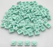 Lego 100 New Light Aqua Plates 1 x 1 Parts