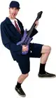 School Boy Rocker Angus AC DC 80s Punk Rock Star Fancy Dress Costume