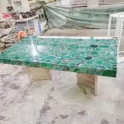 48"x24" Green Agate stone Center Sofa Coffee Dining Table Top Console Bar Desk