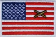 American Flag Field Artillery Patch iron-on White Edges Border