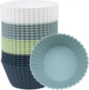 Reusable Baking Cups Cases Moulds - 24 Pack Silicone Muffin Cupcake Moulds,Sa...