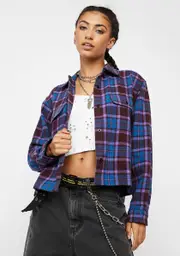 [Obey] Camille Crop Flannel Shirt