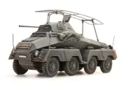 ARTITEC German SdKfz 232 8 wheels radio car 20mm cannon gray 1/87 FINISHED MODEL