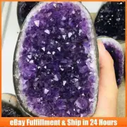 1000-1200g Natural Aura Amethyst Geode Quartz Crystal Cluster Energy Specimens