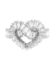 [Swarovski] Matrix Cocktail Ring Mixed Cuts Heart Rhodium Plated in White