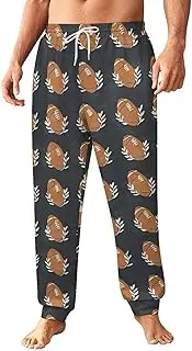 [Generic] Men's Sweatpants, Football and Wreaths in Retro Style-13, Polyester Joggers, Sweatpants Jogging Pants for Workout Running