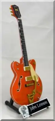 JOHN LENNON Miniature Guitar Greatch 6120 w/ Guitar Pick