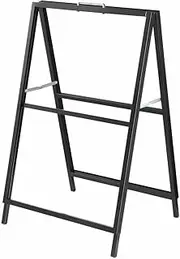 AUSWAY Poster Display Stand Sign Holder Double Sided A-Frame Sandwich Board Sidewalk Business Menu Retail Store Advertising Banner Metal Foldable 60x90cm