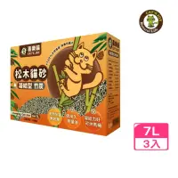 在飛比找momo購物網優惠-【CAT′S JOY 喜樂貓】凝結型松木貓砂-竹炭 7L*3