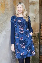 Short Sleeve Cord Dress--LILY-LM8111