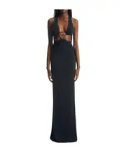 Hollowed-out triangular dress S Black