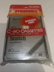 Scotch Dynarange C-60 Audio Cassette Tapes 2-Pack 60 Minute in Bag