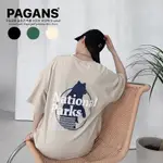 【PAGANS STORE】韓國 NATIONAL PARKS 國家公園 熊熊 發泡 印花 英文 標語 短袖 短TEE