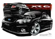XR6 FG XR6 FG FALCON XR6 TURBO SILHOUETTE A2 FRAMED PRINT (FT191)