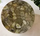 Brown Agate Round Coffee Table Tops Handmade Arts Geode Gemstone & Gift for Him