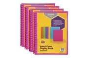 4PK Marbig 20-Pocket A4 Refillable Clearview Display Book - Translucent Pink
