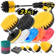 25 Pack Drill Brush Attachments Set,Scrub Pads & Sponge, Power Scrubber Brush