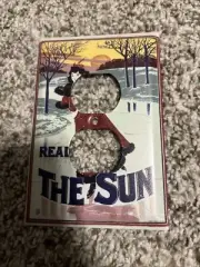 Metal Electrical Plate Electrical Outlet Printed Ice Skater The Sun 883C
